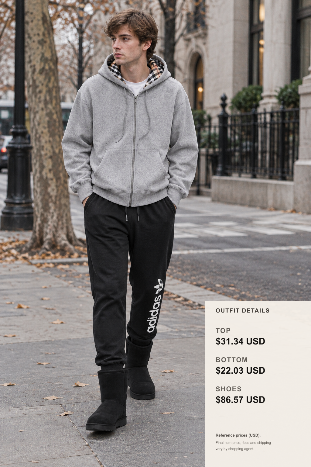 adidas Hoodie: 3 Fall-Winter Looks outfit 1 full-body street style for pandabuy