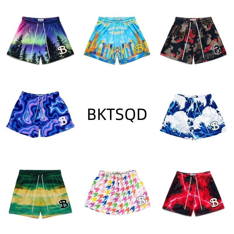 BKTSQD Multicolor Shorts Collection Review: Loose Straight-Leg Polyester, S–XXL