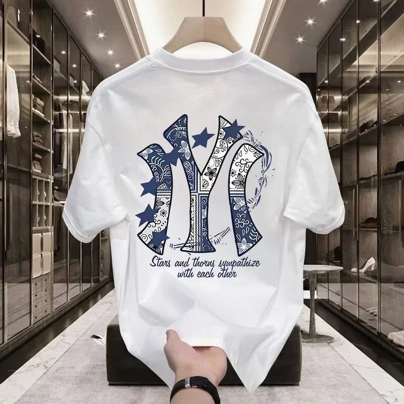 MLB Blue Printed Streetwear T-Shirt Review: Bench Numbers on a $3.73 Milk-Silk Summer Tee